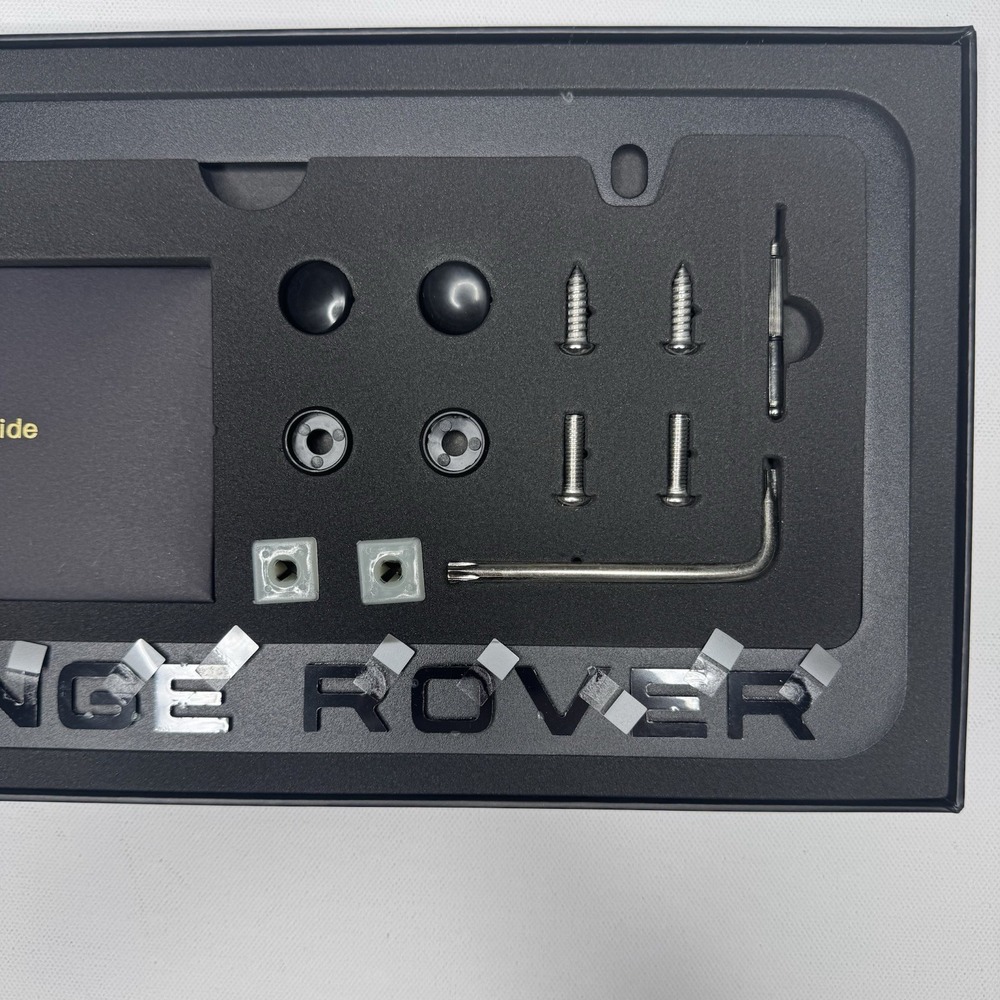 Range Rover All Black License Plate Metal with Nuts and Screws New Complete - Picture 7 of 7